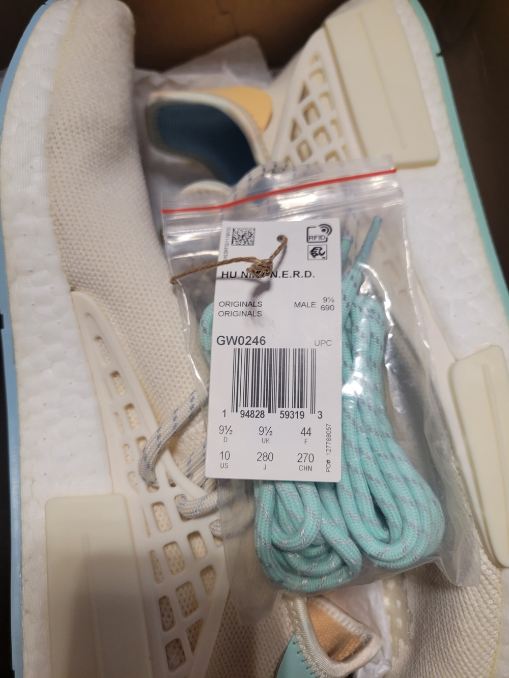 White Pharrell x Adidas NMD Human Race Sneakers Size 10 - Picture 5 of 8